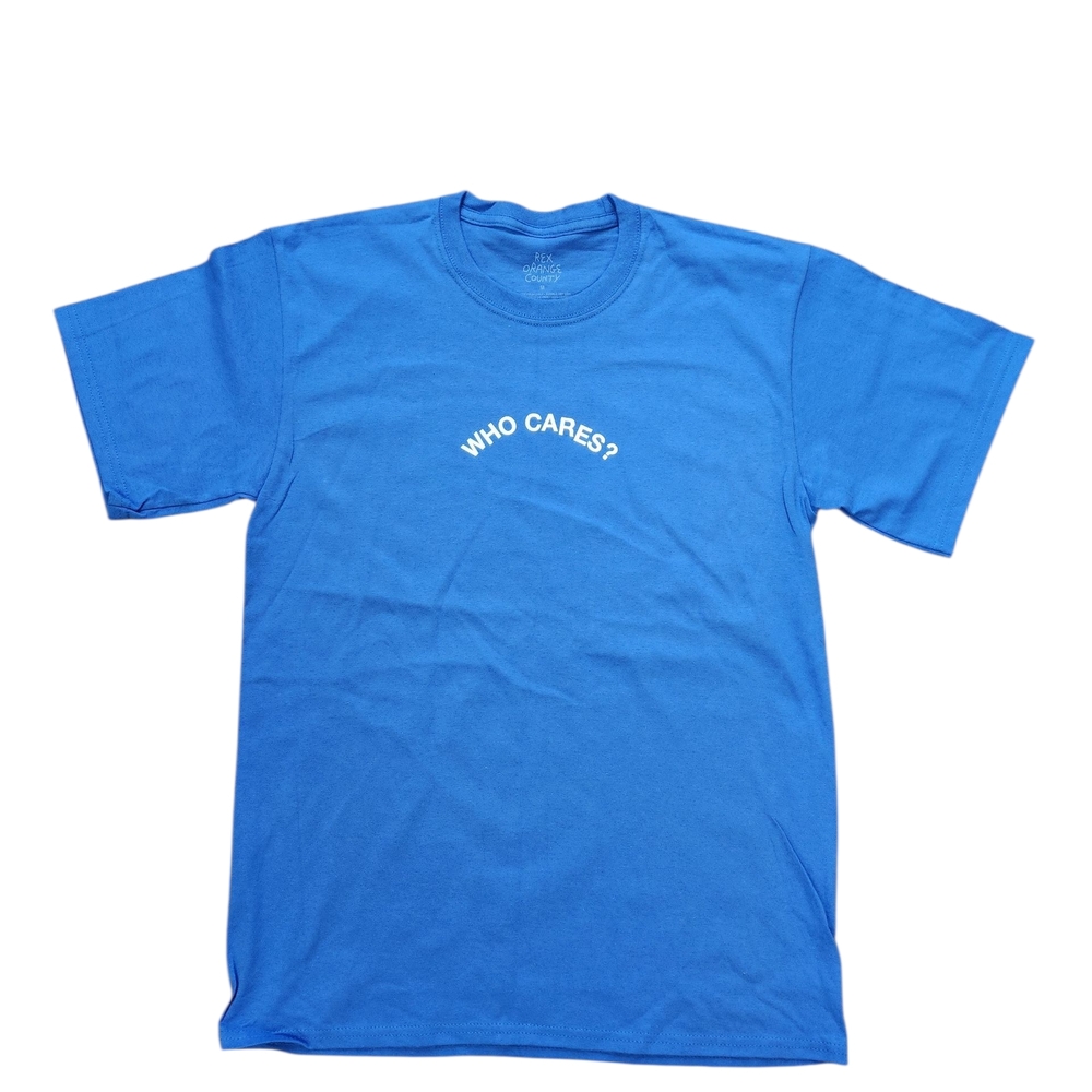 Vibrant Blue 'Who Cares?' Tee - Short Sleeve